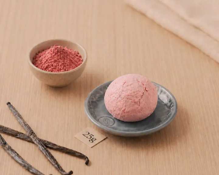 Strawberry-base GrahamBalls in a bowl.